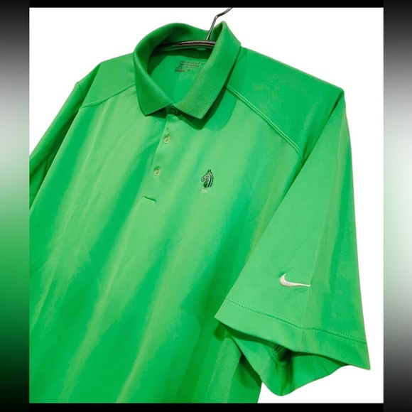 Nike Golf Polo Lime Green Shirt with embroidered Horse Head - Picture 4 of 10